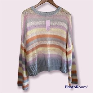 🌻 2/$10 Wild Fable rainbow pastel oversized sweater XXL NWT